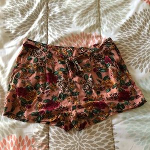 Pink Floral Shorts